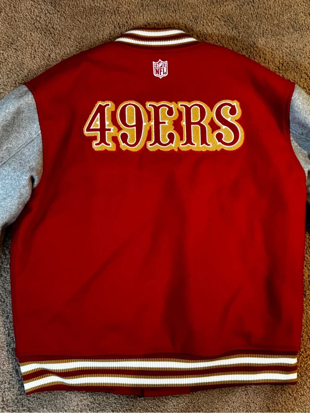 October’s Very Own OVO 49ers Niners SF Red Varsity Jacket XL